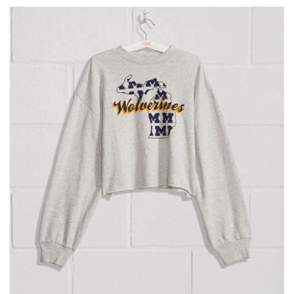 ✨VS PINK MICHIGAN WOLVERINES CROPPED CREWNECK✨